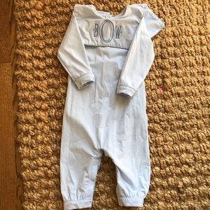 Monogrammed boys romper